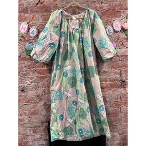 Tuckernuck Hyacinth House Floral Dorinda Green & Blue Midi Dress